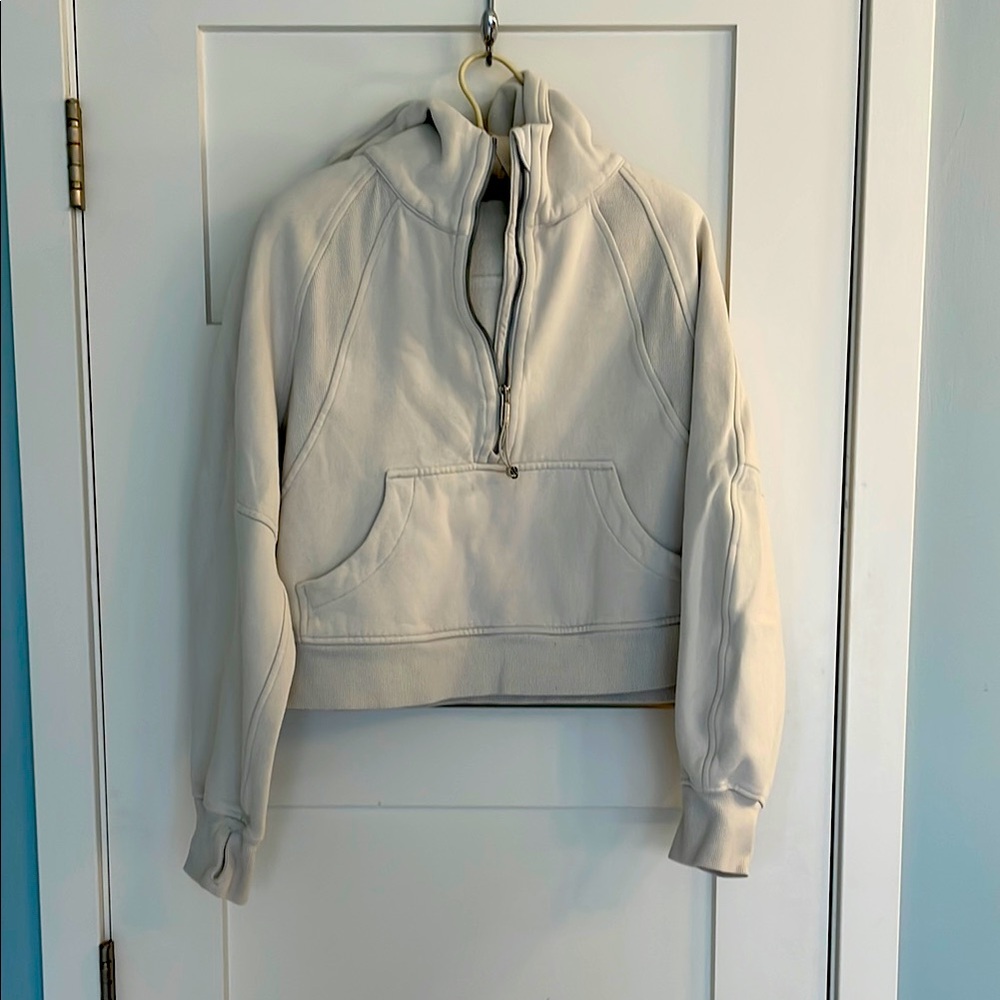 Lululemon Bone Scuba 1/4 zip hoodie